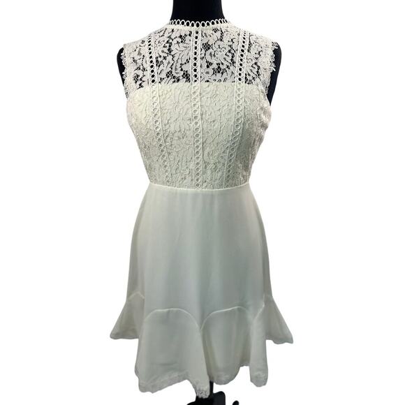 NWT Heartloom REVOLVE Size M Cammie Mini Dress White Lace Bride Minimalist - Picture 2 of 13